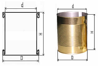 Чертеж жестяной банки